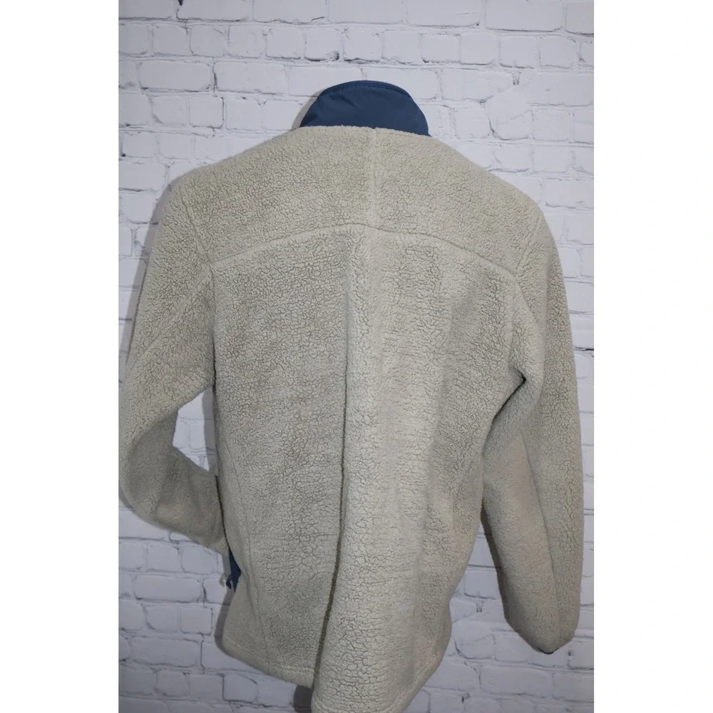 The North Face Fleece Pullover Mens XL Gray Blue 1/4 Zip Sherpa Jacket W Pockets